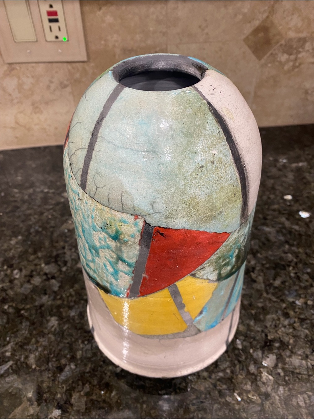 Signed Byron Myrick Pottery Vase From His Series Titled “Quilted”